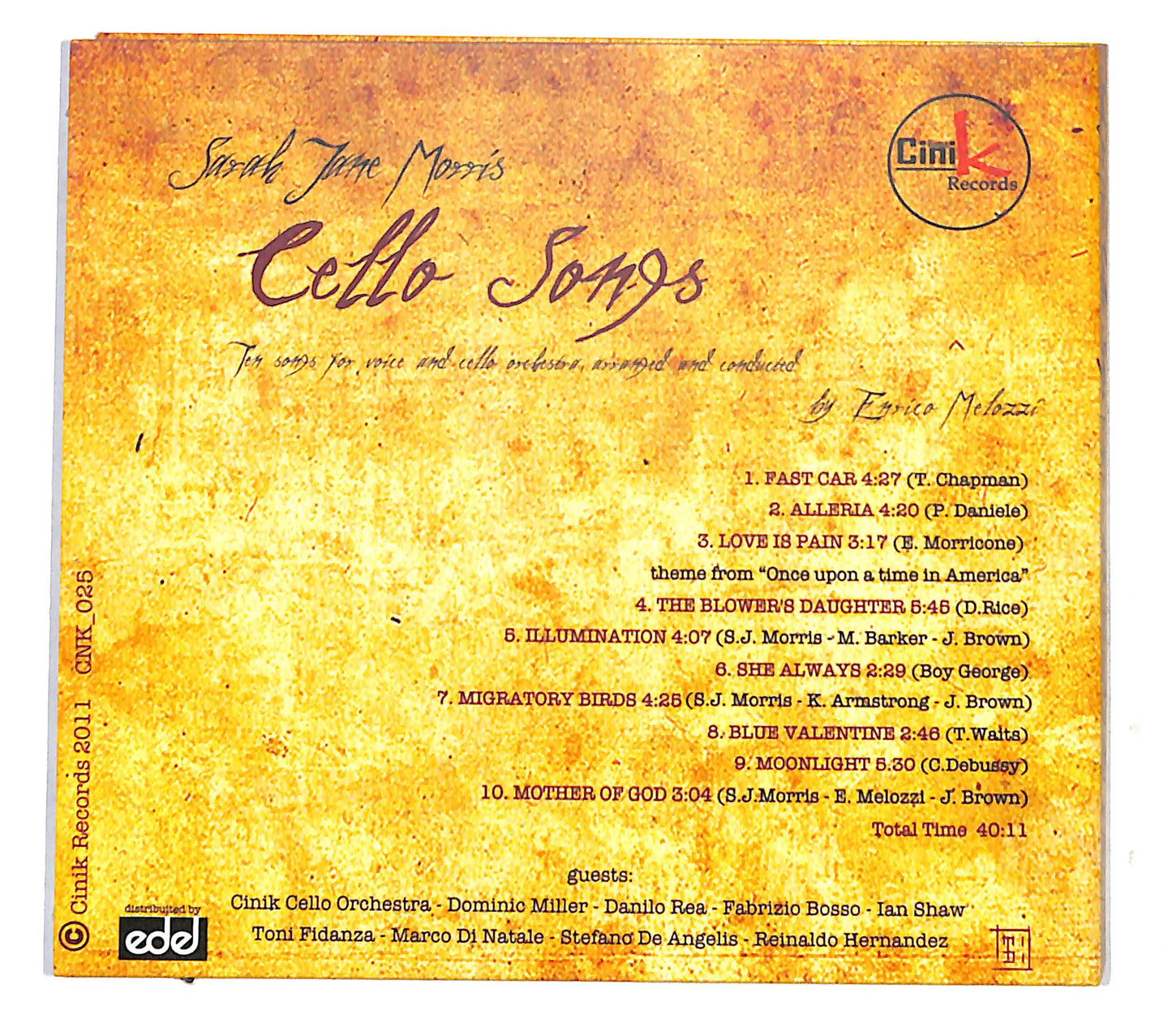 EBOND Sarah Jane Morris - Cello Songs DIGIPACK CD CB041924