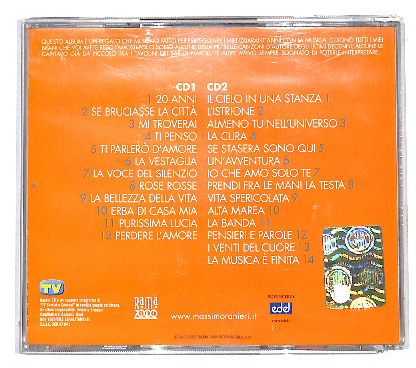 EBOND Massimo Ranieri - Canto Perche Non So Nuotare... Da 40 Anni CD CB042201