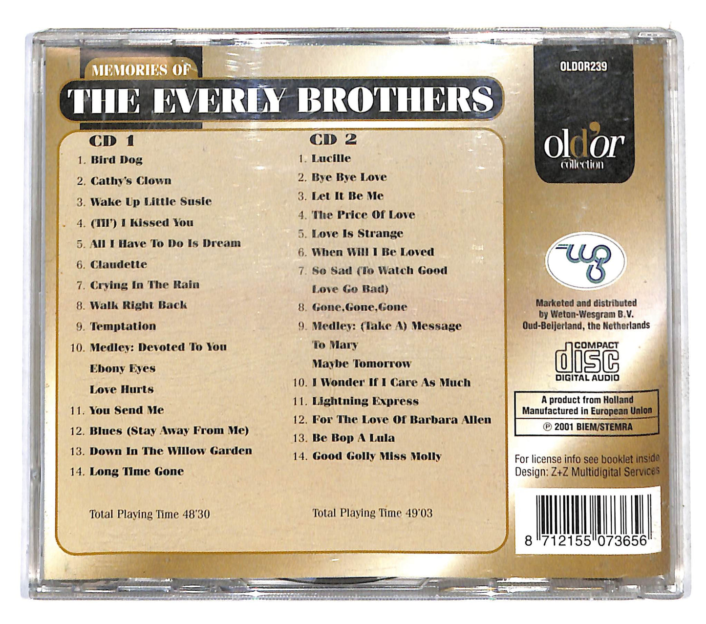 EBOND The Everly Brothers - Memories Of The Everly Brothers CD CB042202