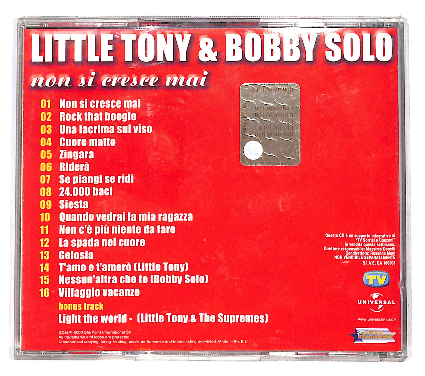 EBOND Little Tony & Bobby Solo - Non Si Cresce Mai EDITORIALE CD CB042219