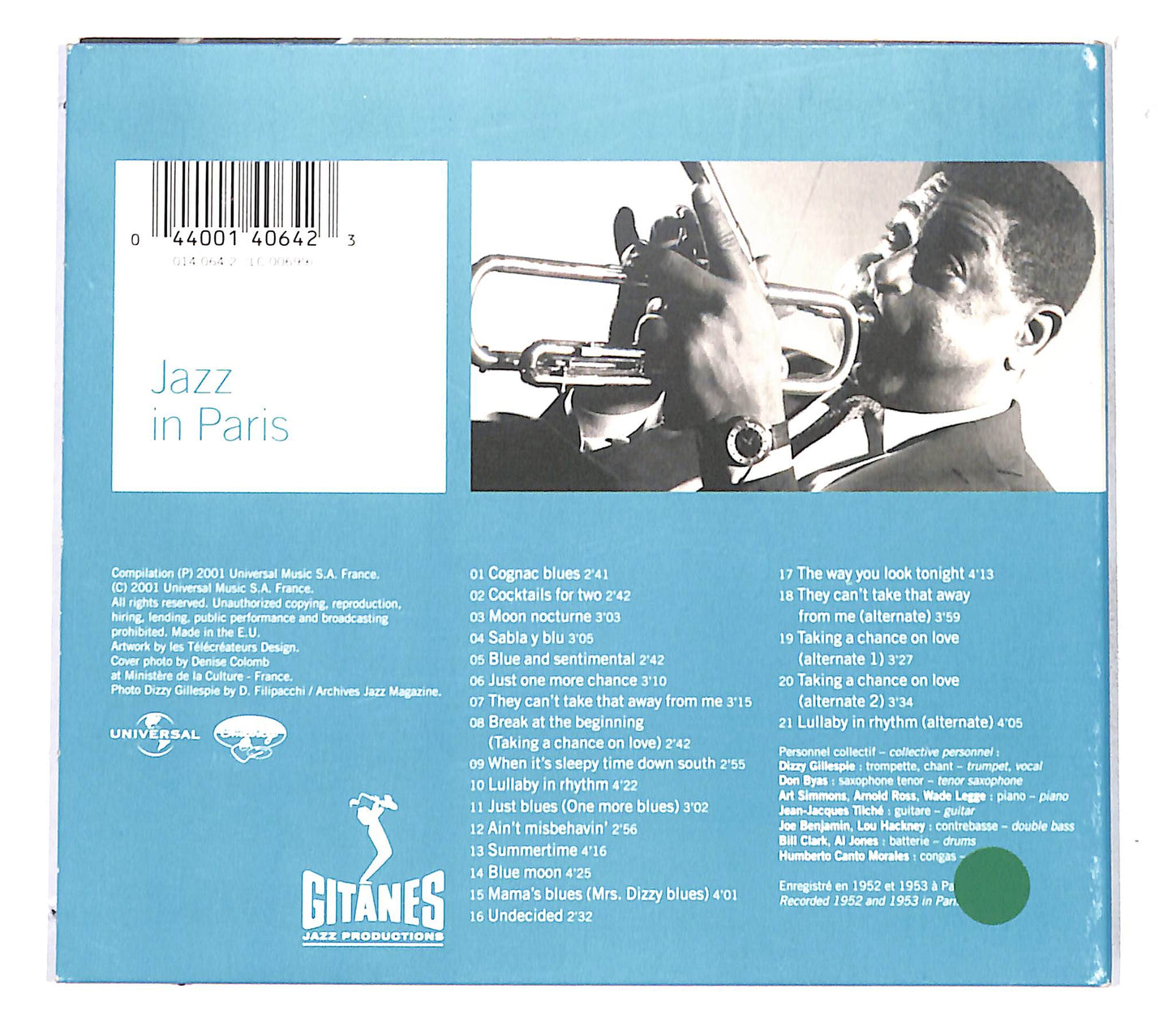 EBOND Dizzy Gillespie - Jazz in Paris: Cognac Blues DIGIPACK CD CB042226