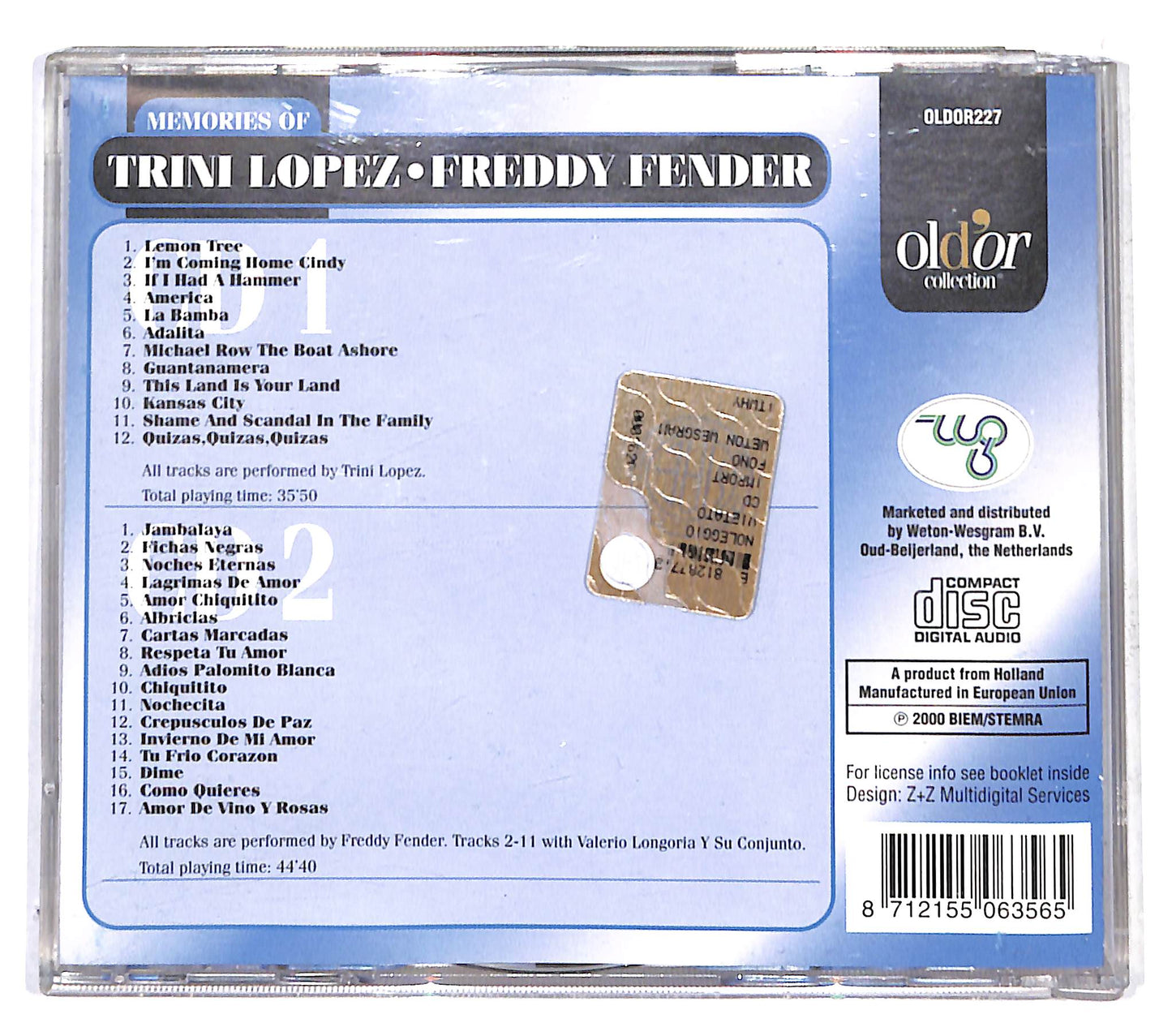 EBOND Trini Lopez - Memories Of Trini Lopez & Freddy Fender CD CB042254