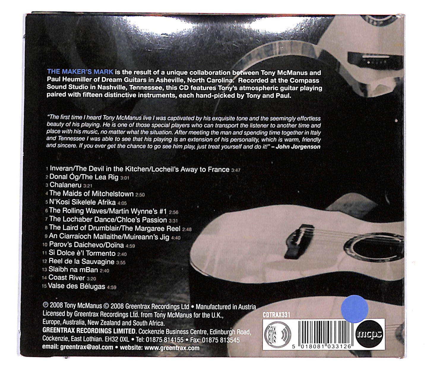 EBOND Tony McManus - The Maker's Mark DIGIPACK CD CB044604