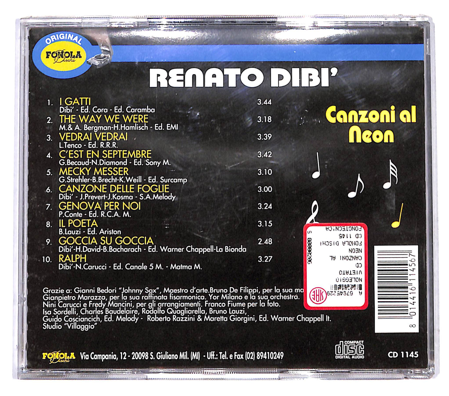 EBOND Renato Dibi - Canzoni al Neon CD CB044642