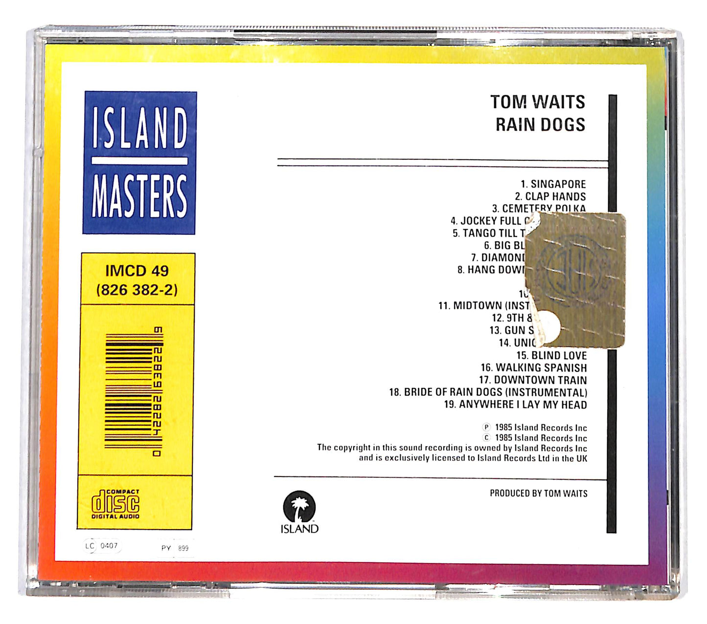 EBOND Tom Waits - Rain Dogs CD CB045749
