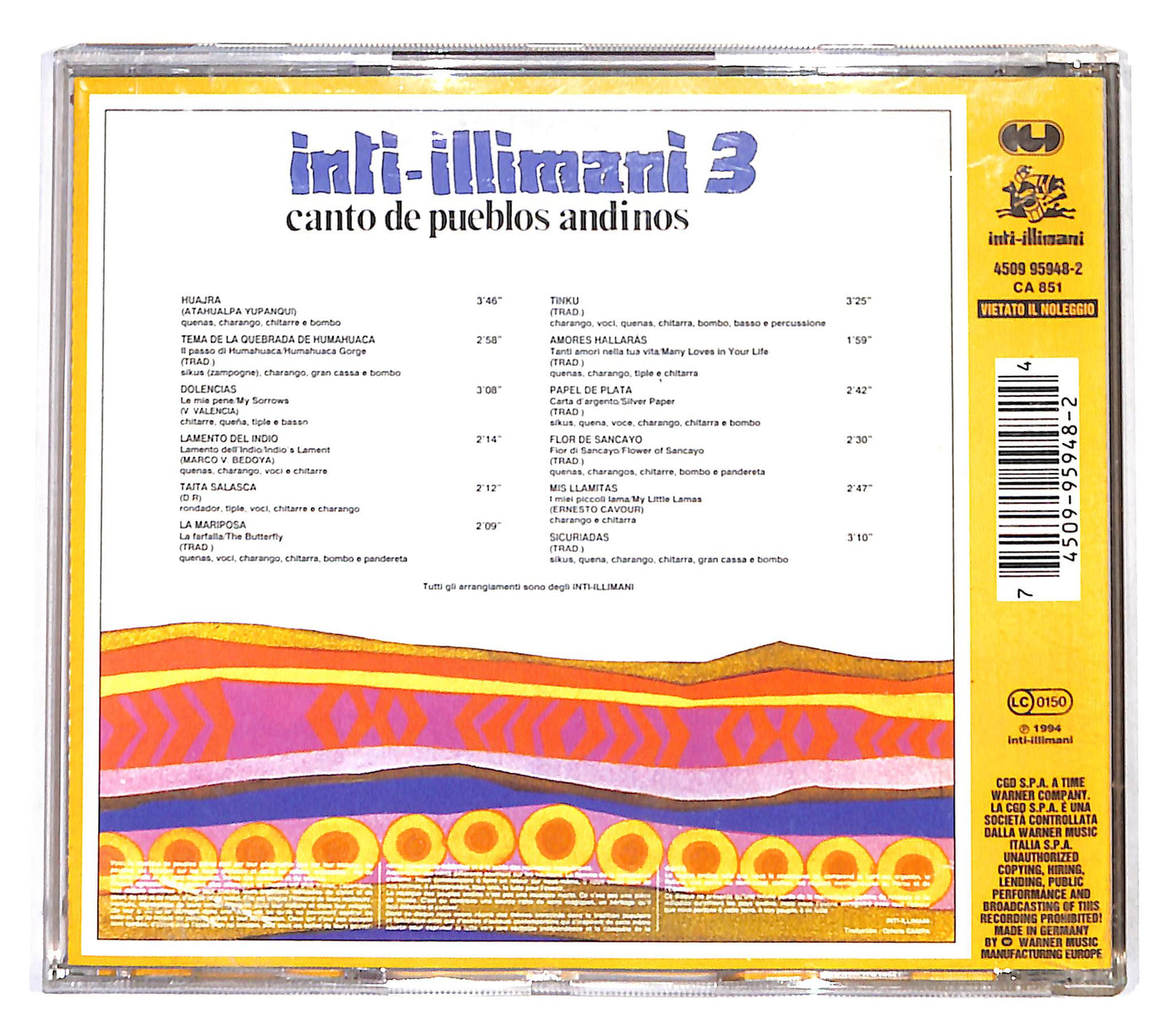 EBOND Inti-Illimani - Inti-illimani 3 Canto De Pueblos Andinos CD CB046121