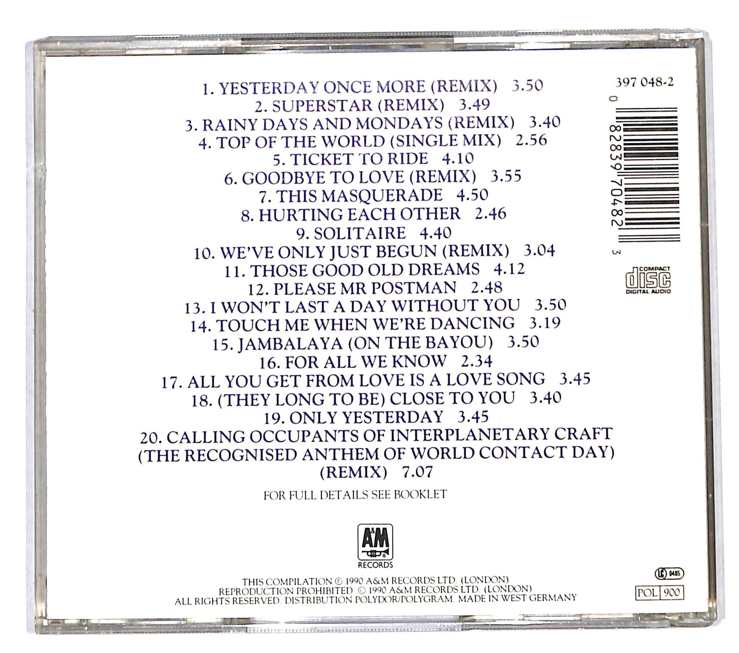 EBOND Carpenters - Their Greatest Hits CD CB047218