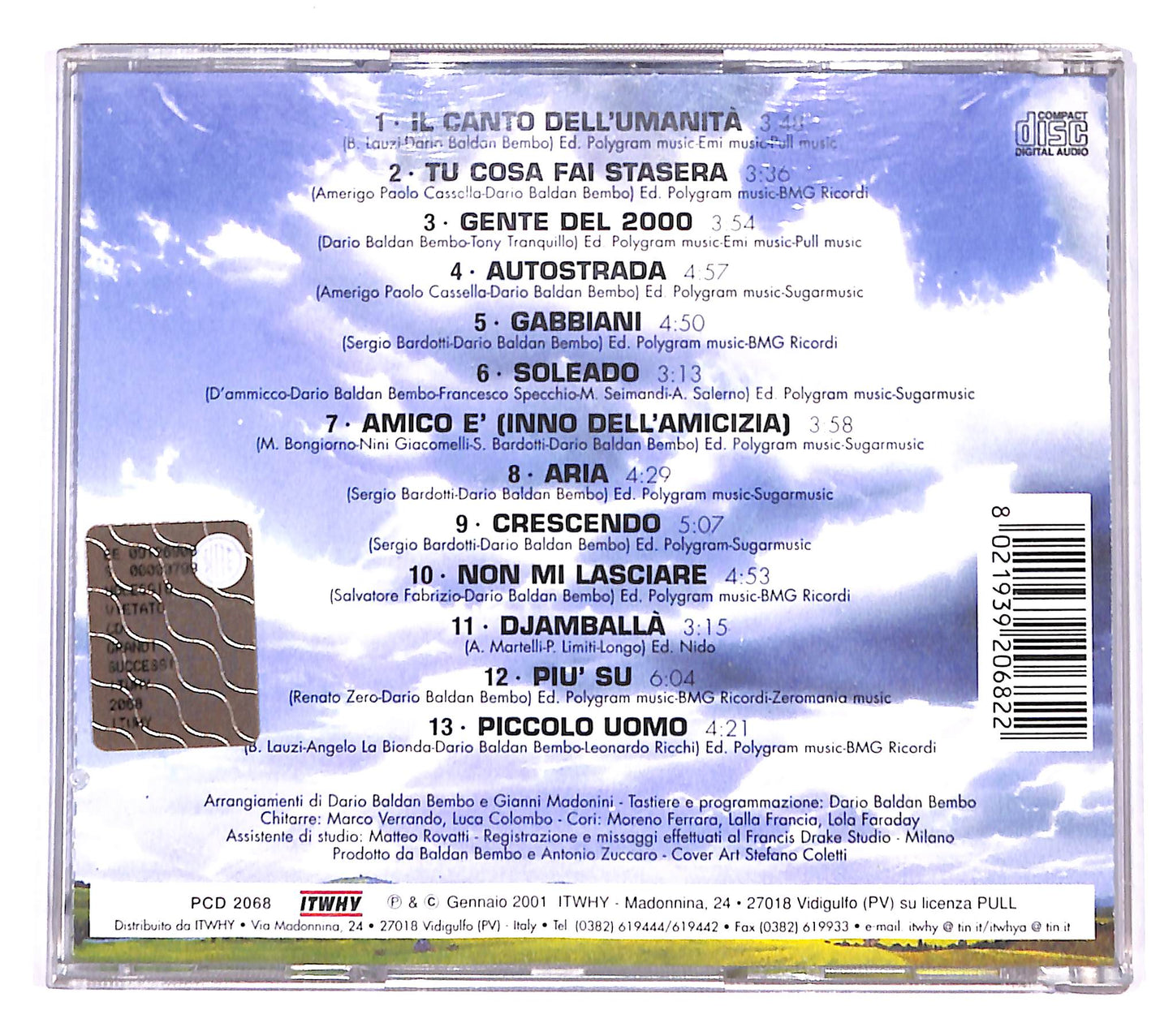 EBOND Dario Baldan Bembo - Il Canto Dell'Umanita CD CB050833