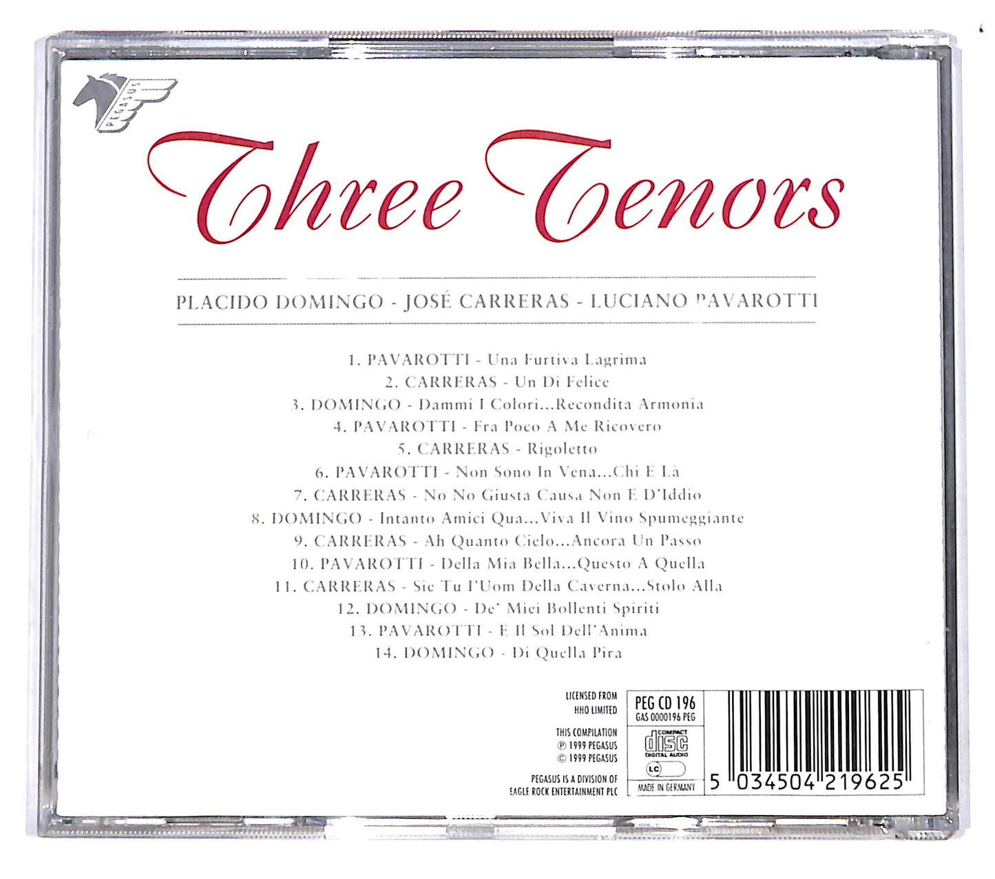 EBOND Domingo Carreras Pavarotti - Three Tenors CD CB051425