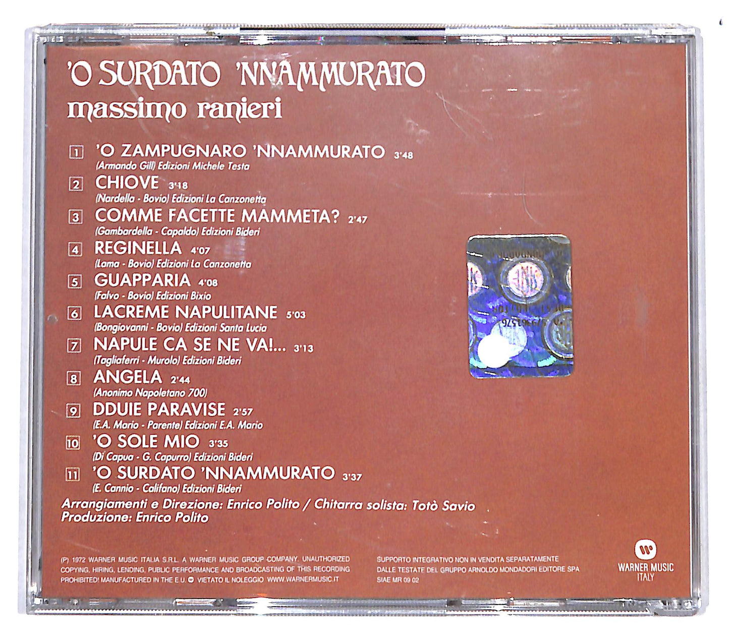 EBOND Massimo Ranieri - O Surdato Nnamurato EDITORIALE CD CB051443