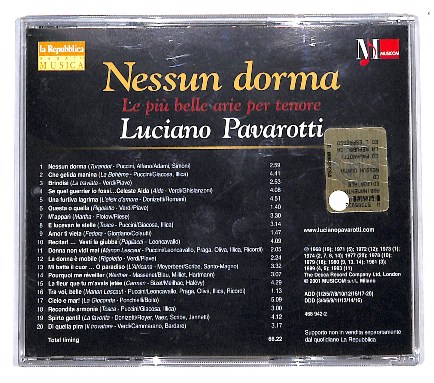 EBOND Luciano Pavarotti - Nessun Dorma EDITORIALE CD CB051447