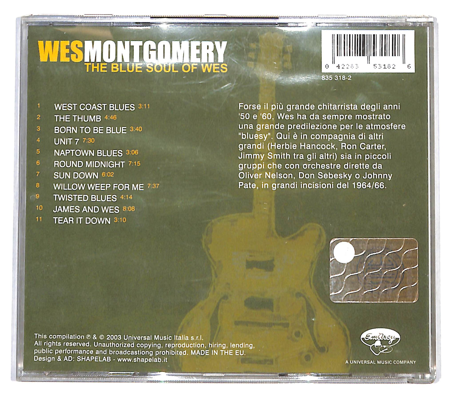 EBOND Wes Montgomery - The Blue Soul Of Wes CD CB054034