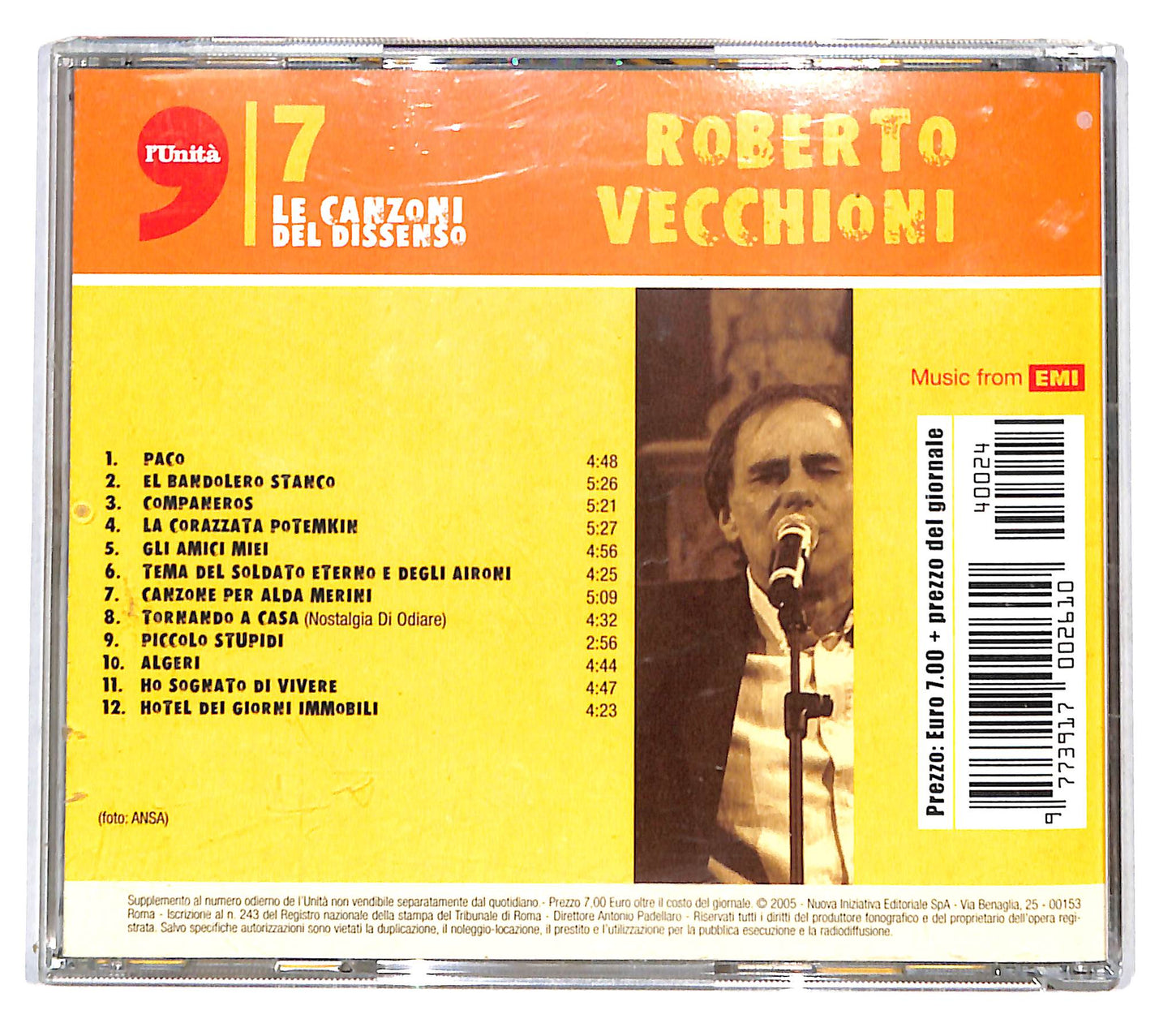 EBOND Roberto Vecchioni - Le Canzoni Del Dissenso EDITORIALE CD CB054055