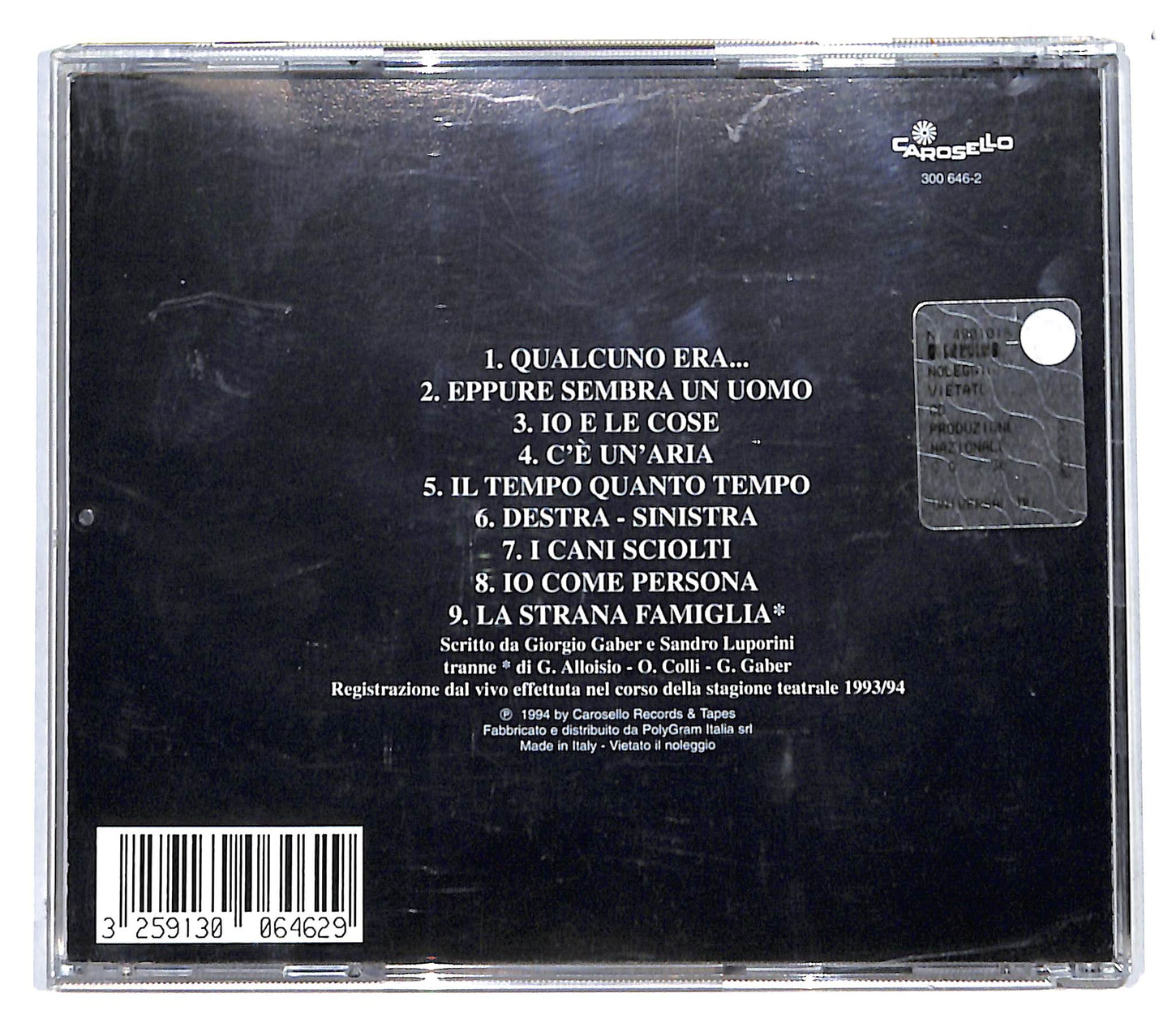 EBOND Giorgio Gaber - Io Come Persona CD CB054661