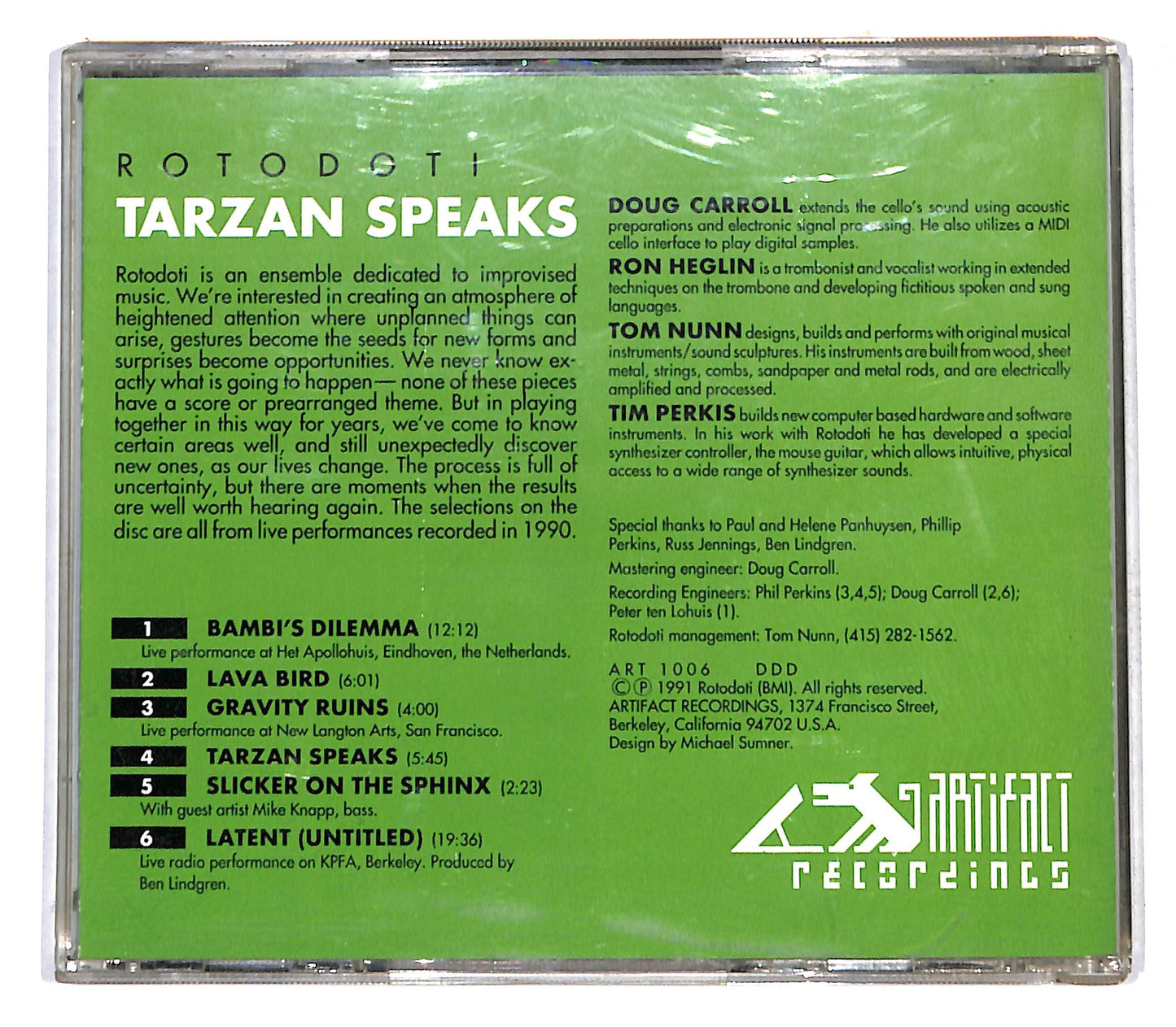 EBOND Rotodoti - Tarzan Speaks CD CB057962