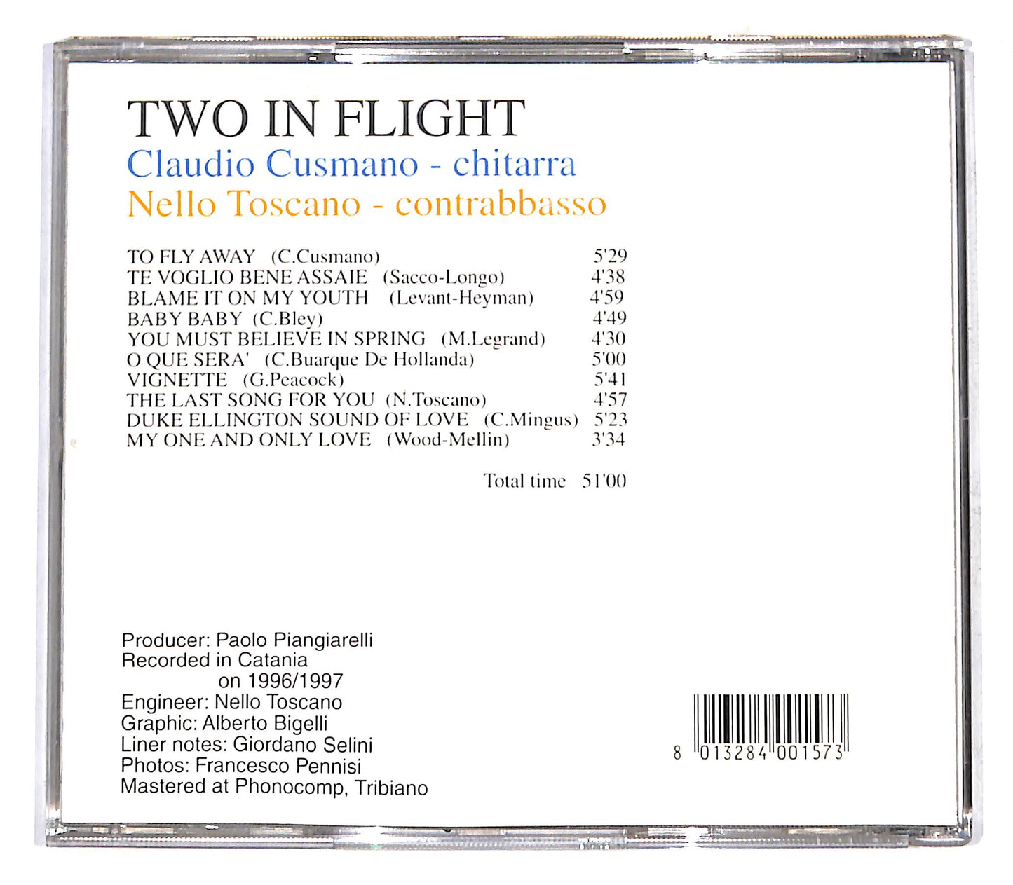 EBOND Claudio Cusmano Nello Toscano - Two In Flight CD CB057968