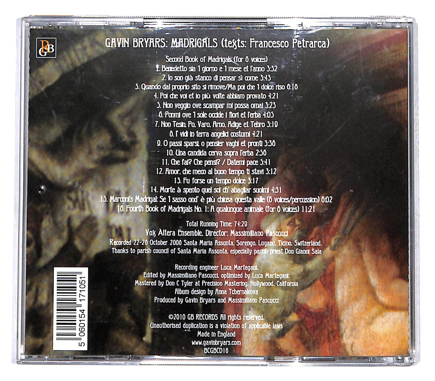 EBOND Gavin Bryars - Al Suon Dell'Acque Scriva CD CB058338