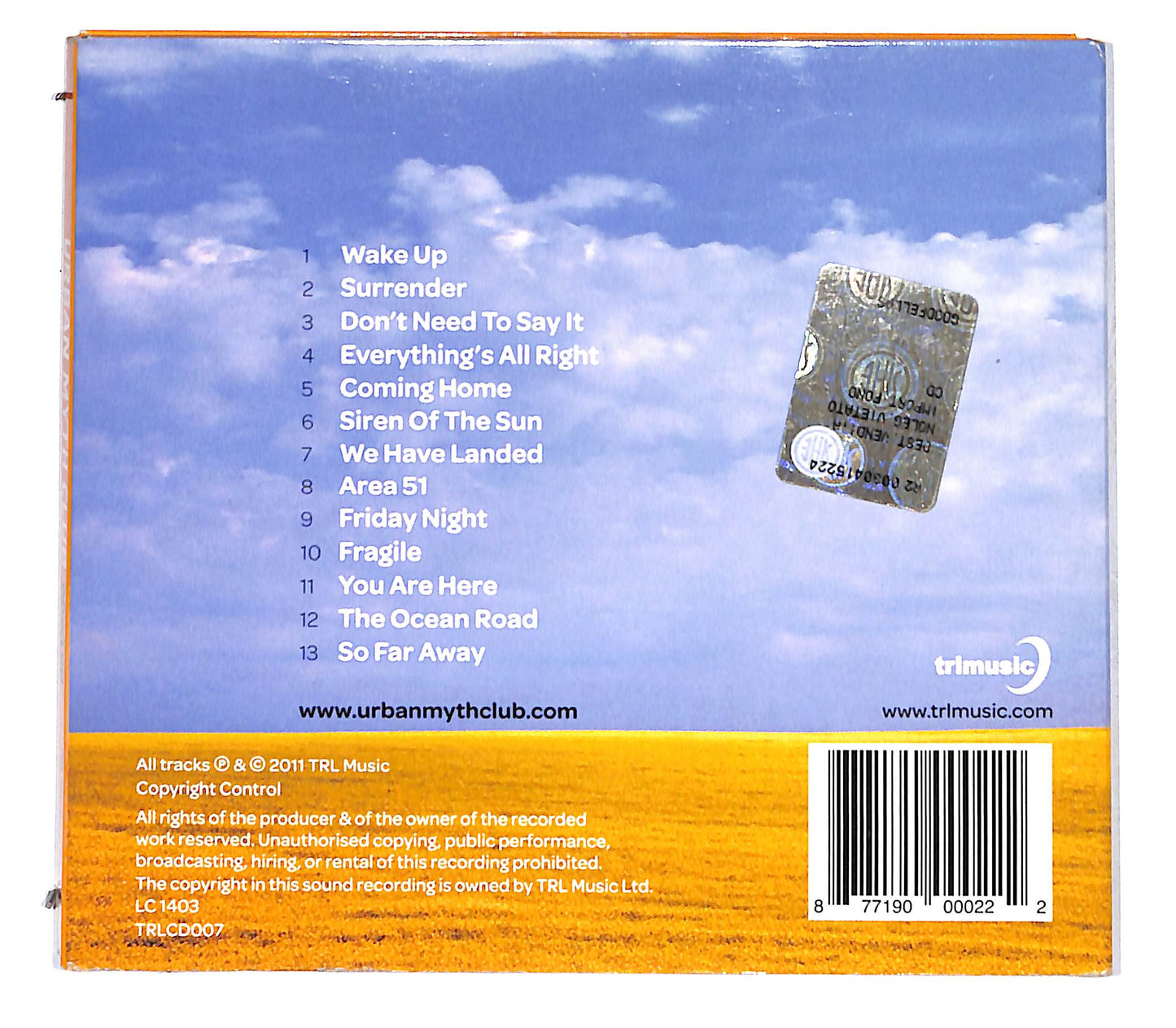 EBOND Urban Myth Club - Open Up DIGIPACK CD CB058566