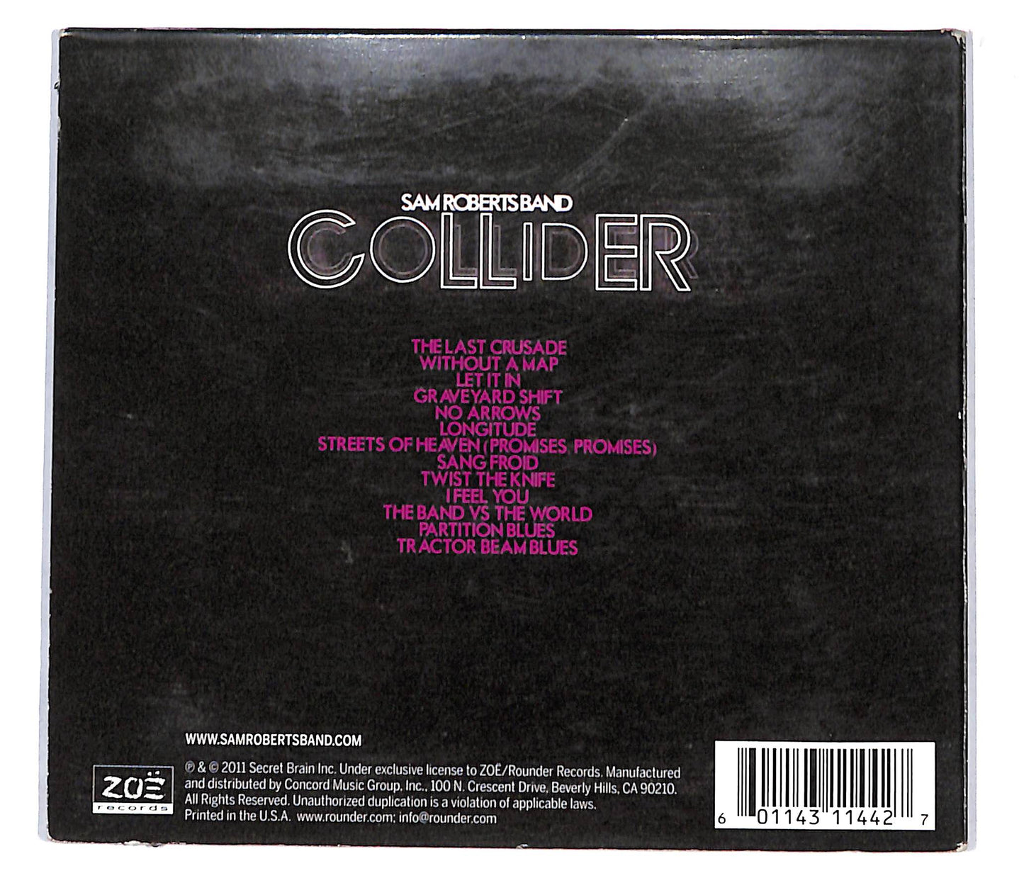 EBOND Sam Roberts Band - Collider DIGIPACK CD CB060153