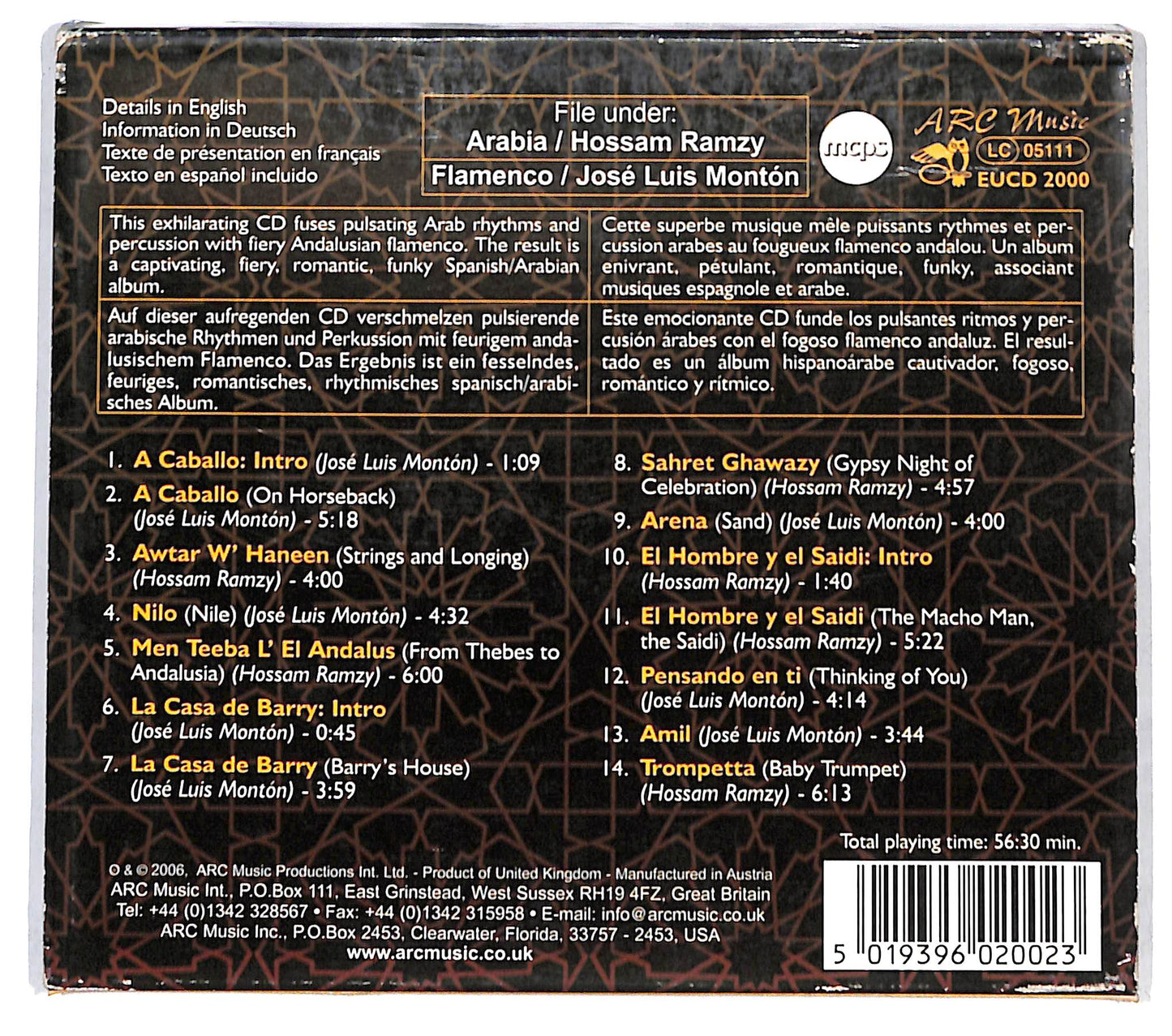 EBOND Hossam Ramzy & Jose Luis Monton - Flamenco Arabe 2 CD CB060240