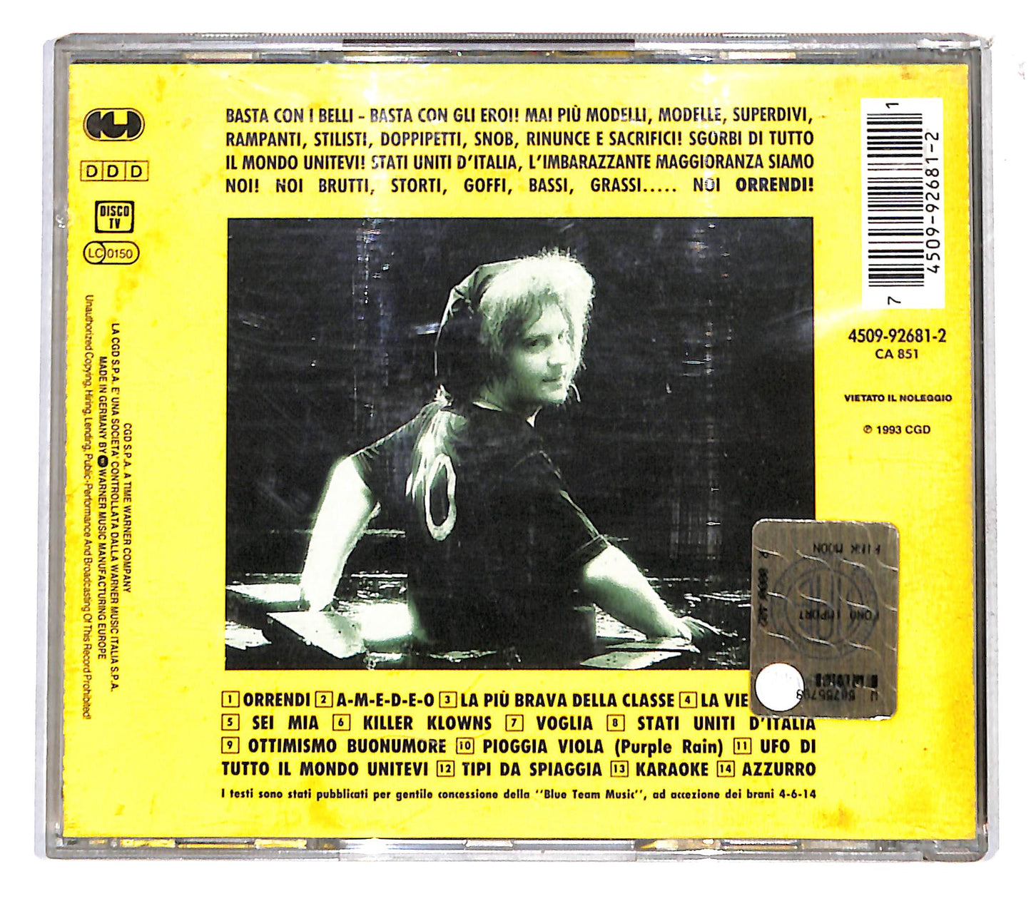 EBOND Glezos E Gli Ufo - Orrendi! CD CB060464