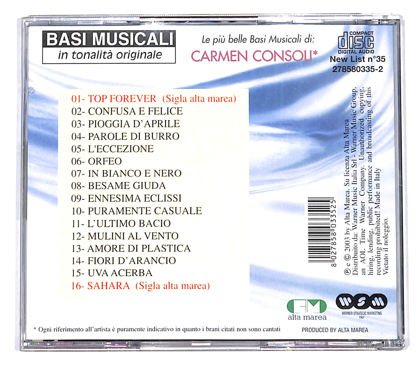 EBOND Carmen Consoli - basi musicali CD CB060912