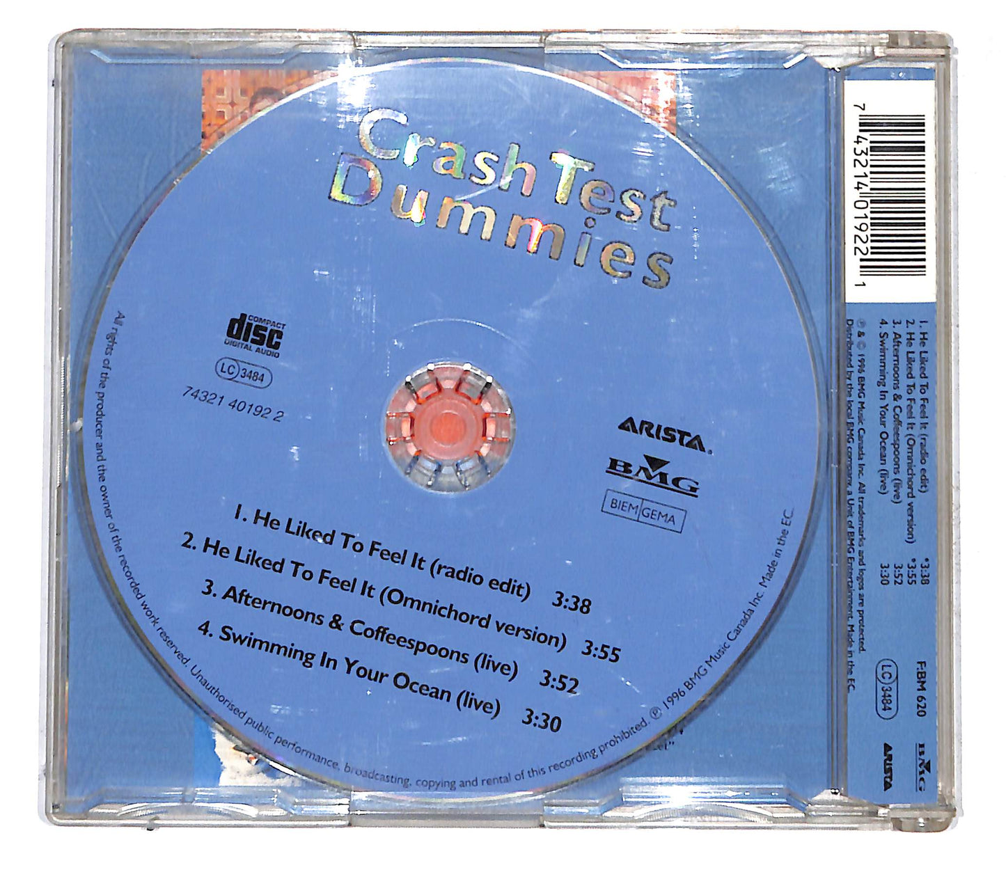 EBOND Crash Test Dummies - He Liked To Feel It CD CB062340