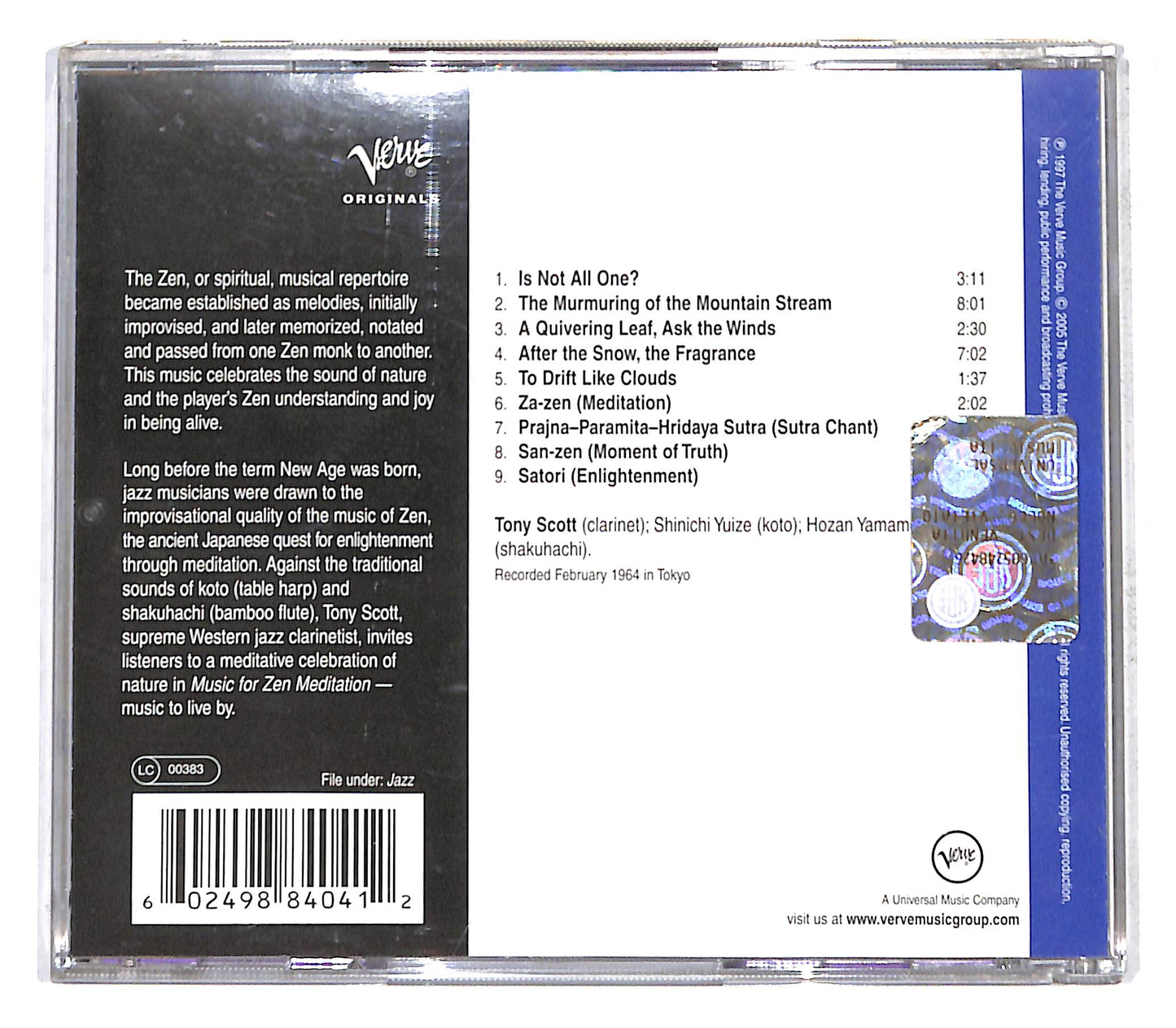 EBOND Tony Scott - Music For Zen Meditation And Other Joys CD CB062352