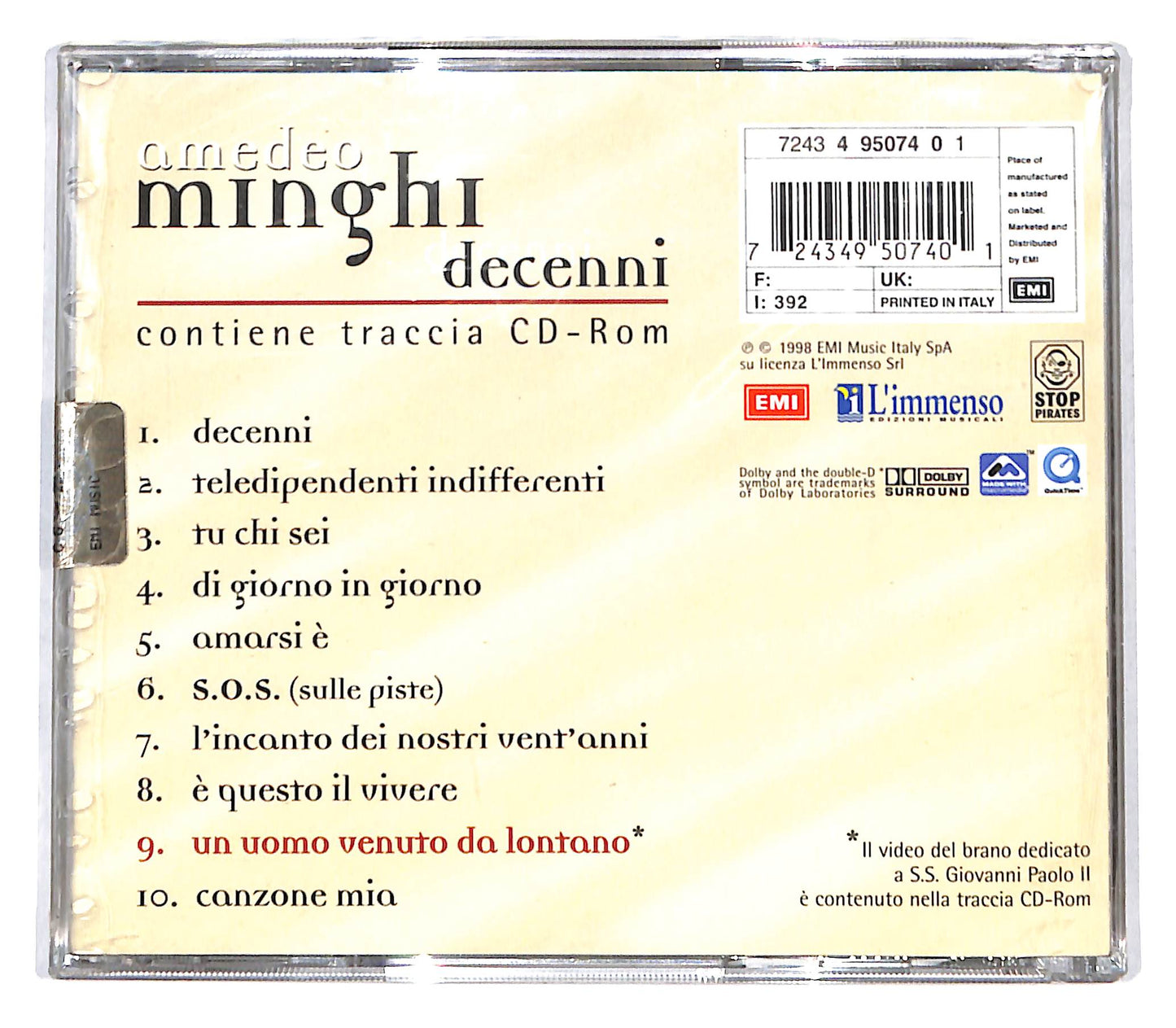 EBOND Amedeo Minghi - Decenni CD CB062365