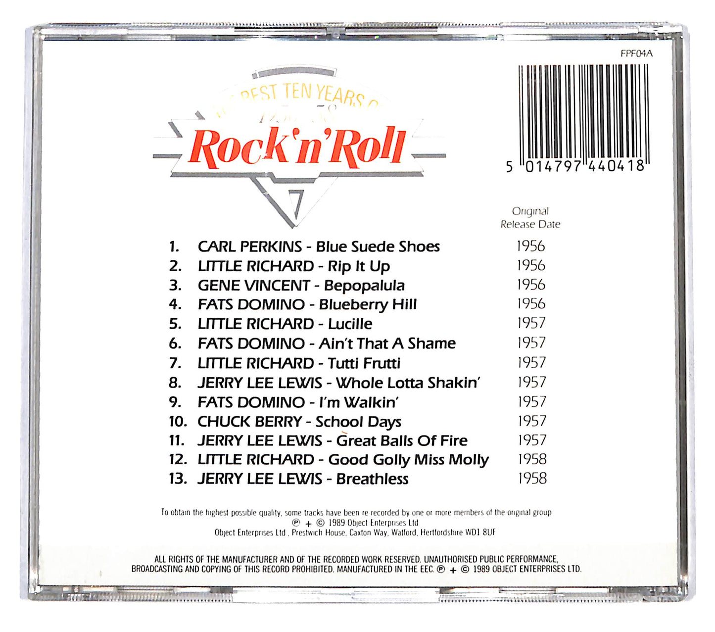 EBOND Various - The Best Ten Years Of Rock 'n' Roll 1956-58 CD CB068424