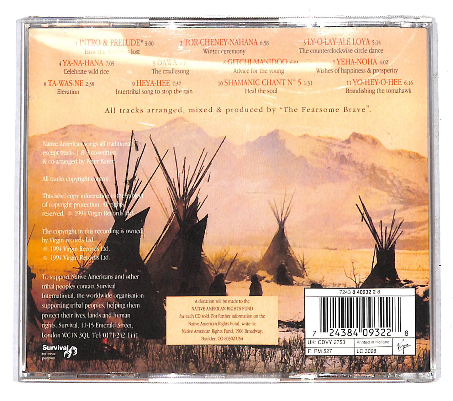 EBOND Sacred Spirit - Chants And Dances Of The Native Americans CD CB071554