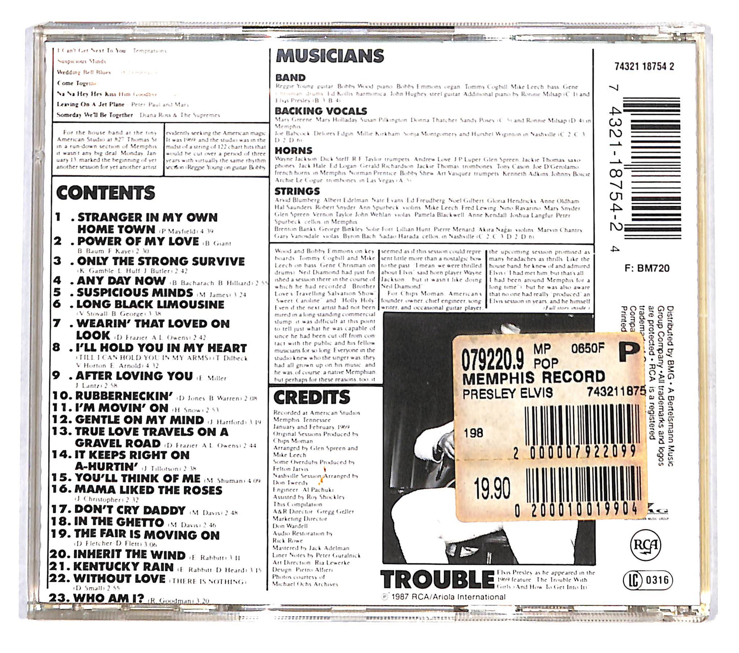 EBOND Elvis Presley - The Memphis Record CD CB074002