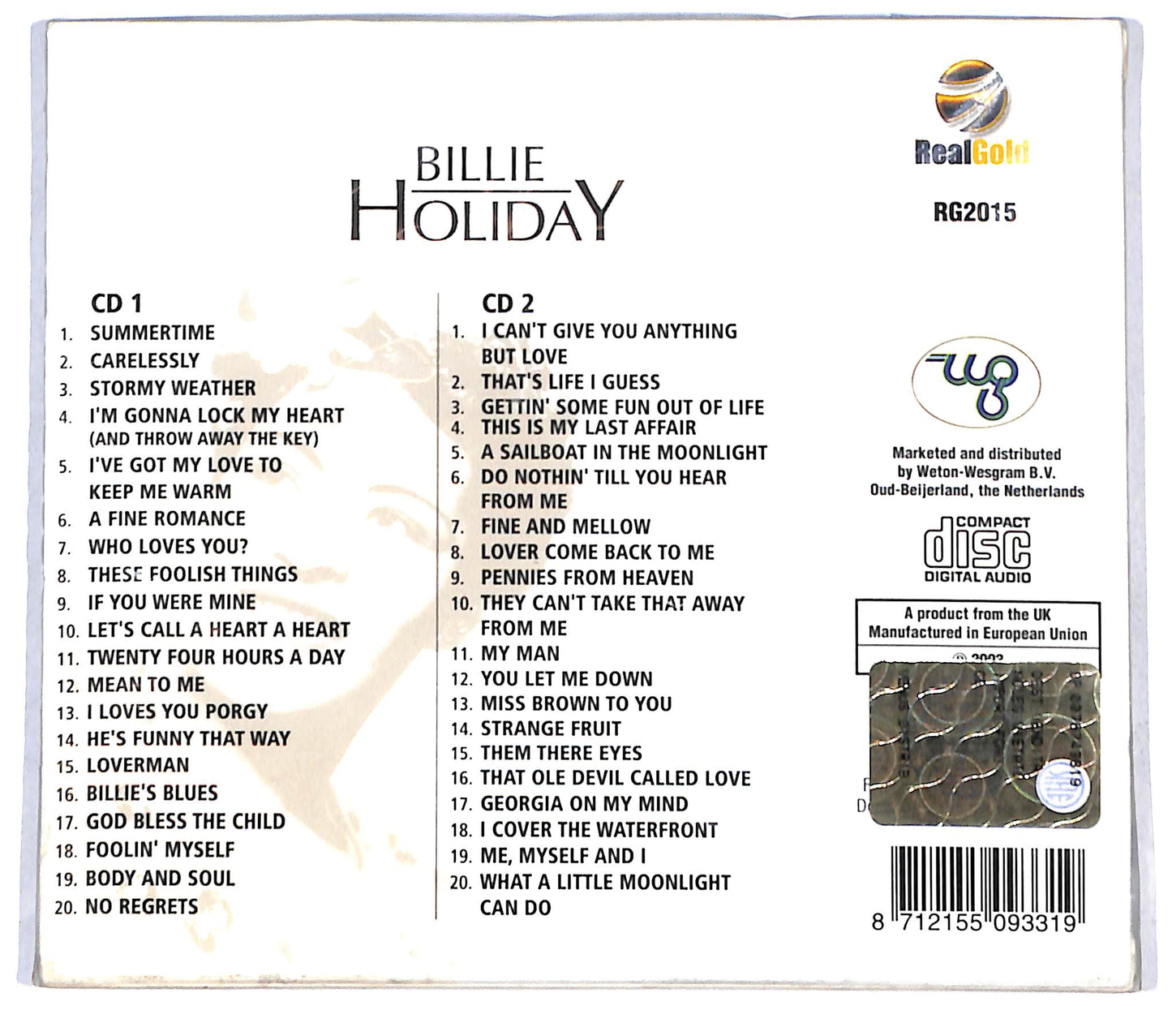 EBOND Billie Holiday - Billie Holiday CD CB074744