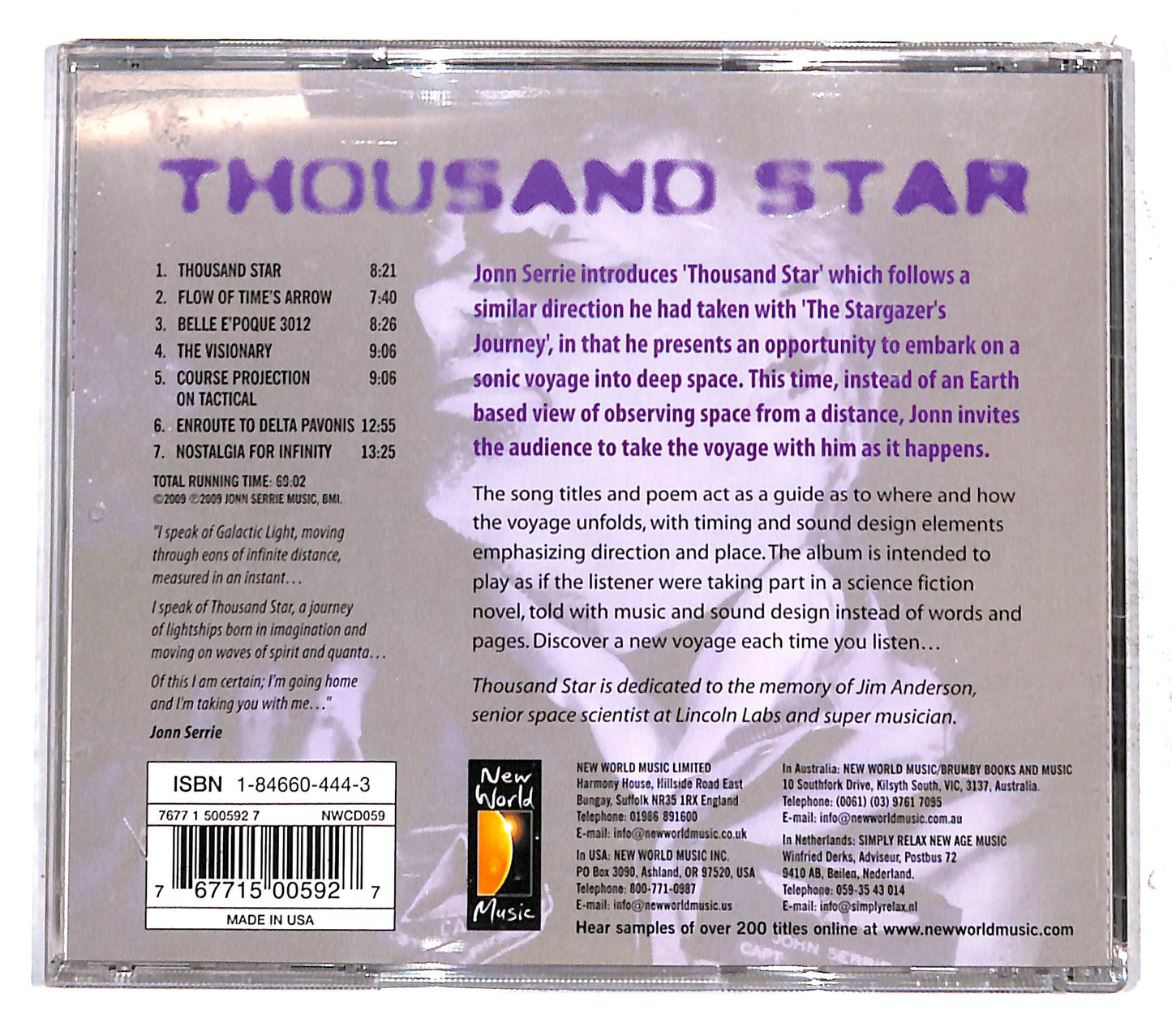 EBOND Jonn Serrie - Thousand Star CD CB074963