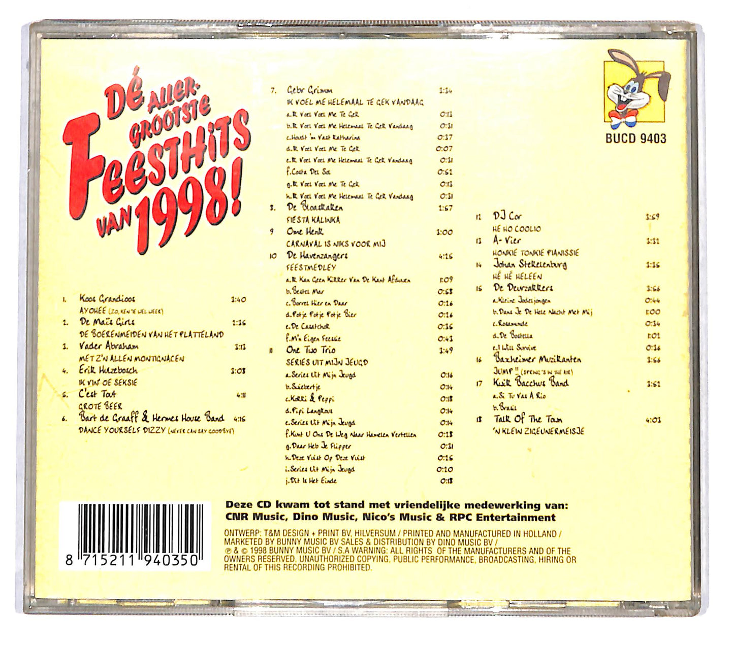 EBOND Various - De Allergrootste Feesthits Van 1998! CD CB094560