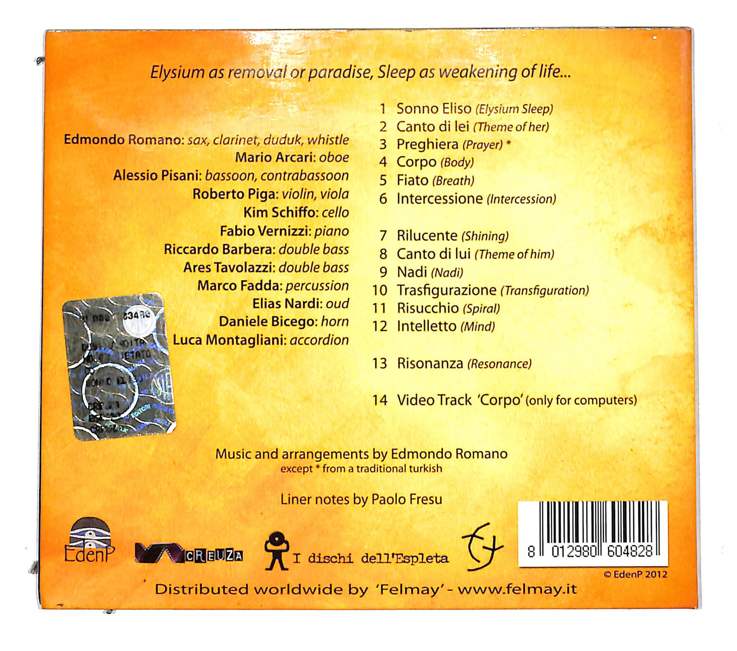 EBOND Edmondo Romano - Sonno Eliso CD CB109514