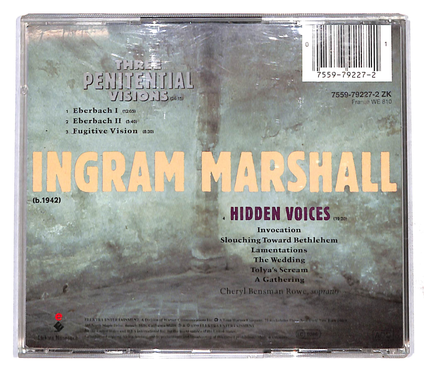 EBOND Ingram Marshall - Three Penitential Visions Hidden Voices CD CB109741