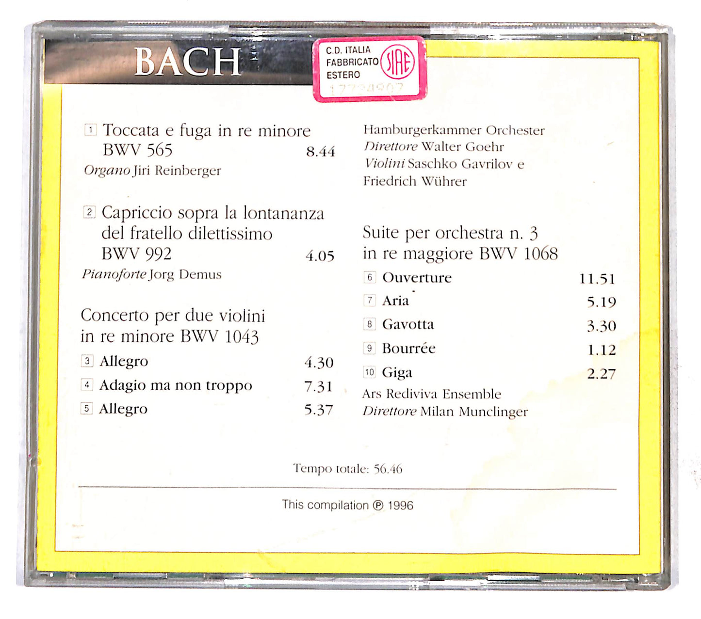 EBOND Bach - toccata e fuga BWV 565 EDITORIALE CD CB109764
