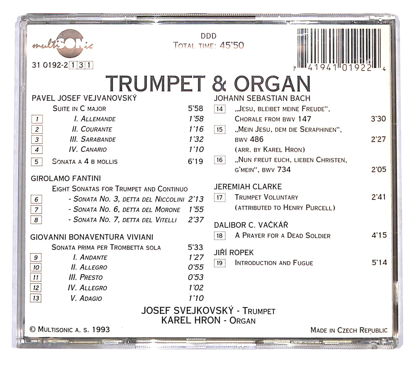 EBOND J. Svejkovsky & Hron - Trumpet & Organ CD CB114024