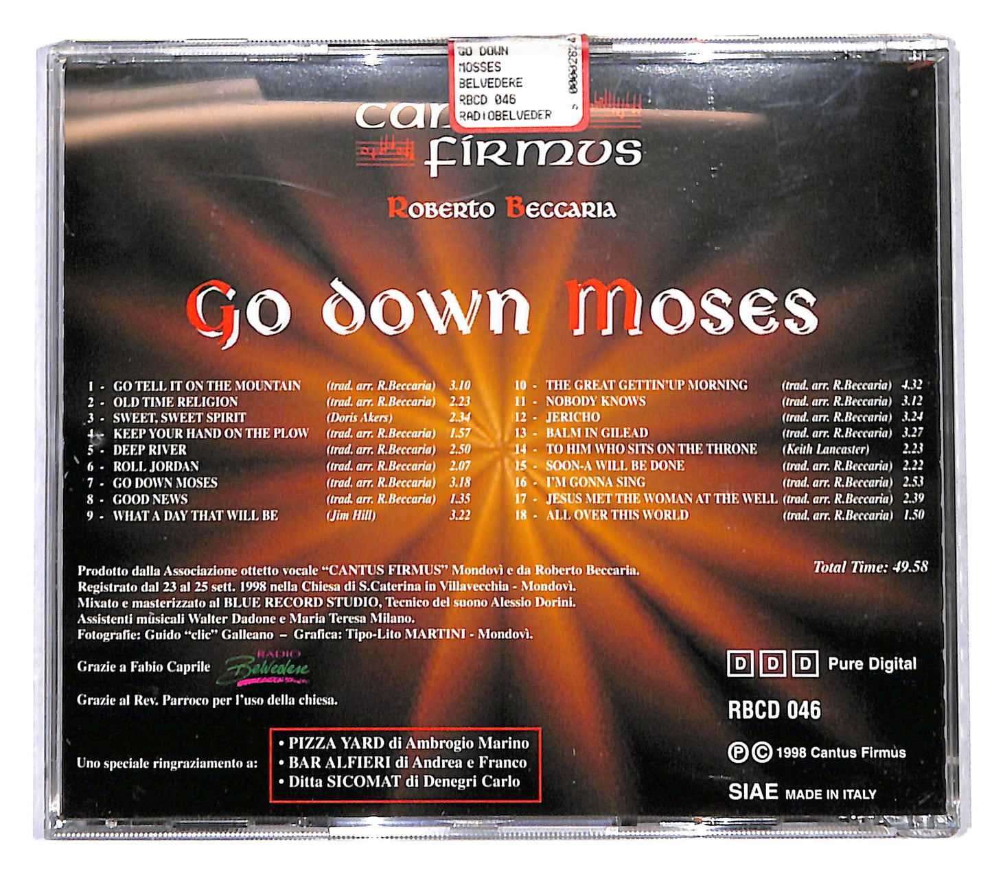 EBOND Cantus Firmus - go down moses CD CB114050