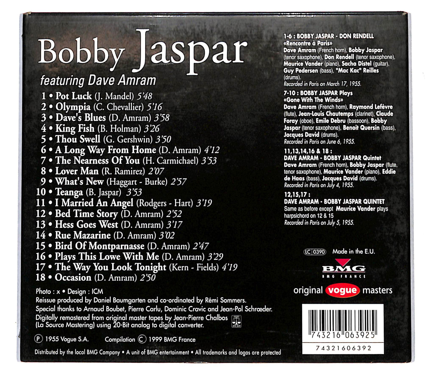 EBOND Bobby Jaspar - Bobby Jaspar Featuring Dave Amram DIGIPACK CD CB114249