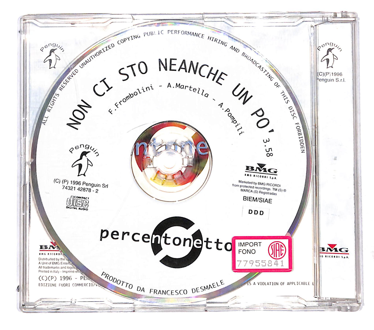 EBOND Percentonetto - Non Ci Sto Neanche Un Po CD CB118167