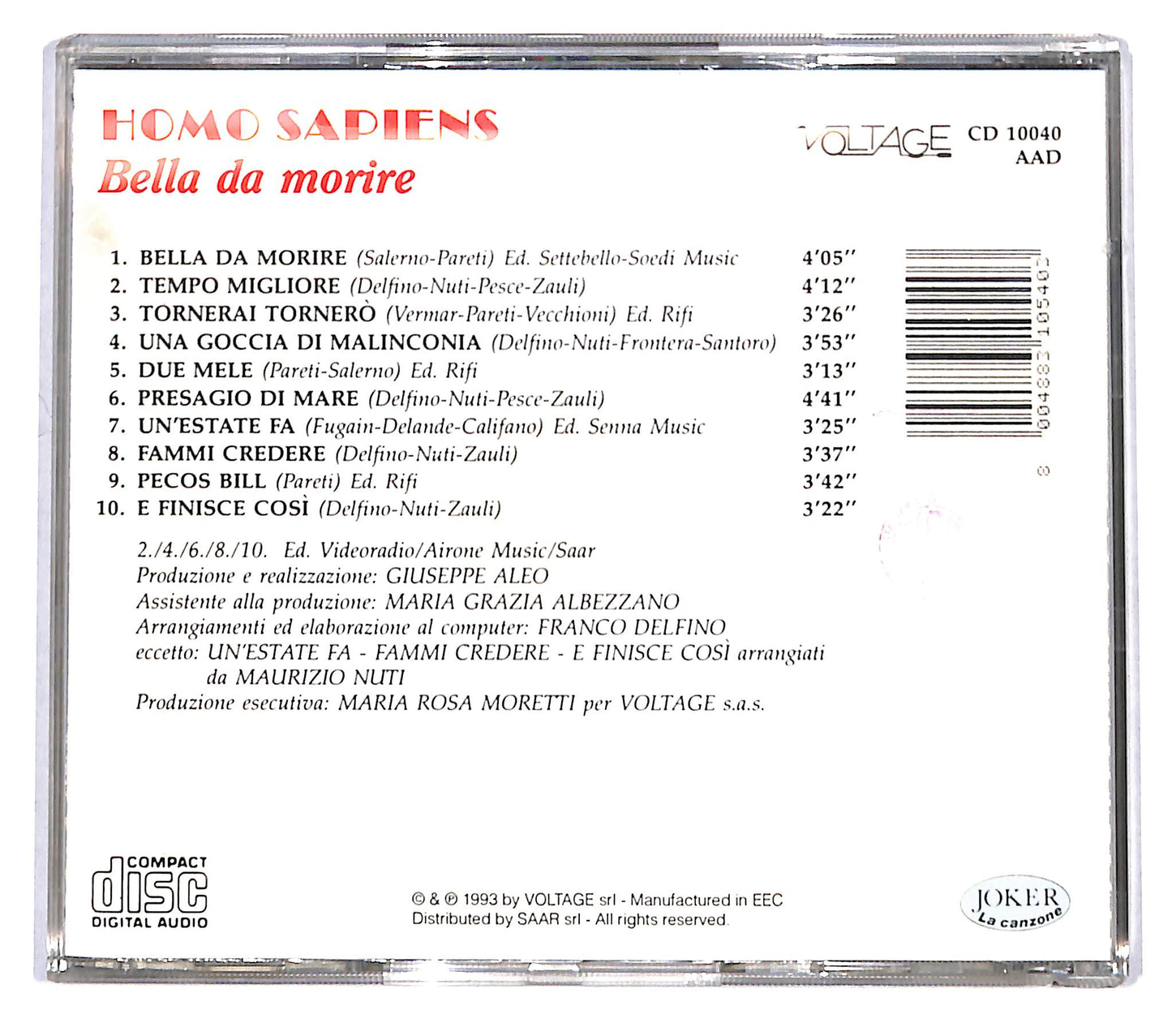 EBOND Homo Sapiens - Bella Da Morire CD CB118618