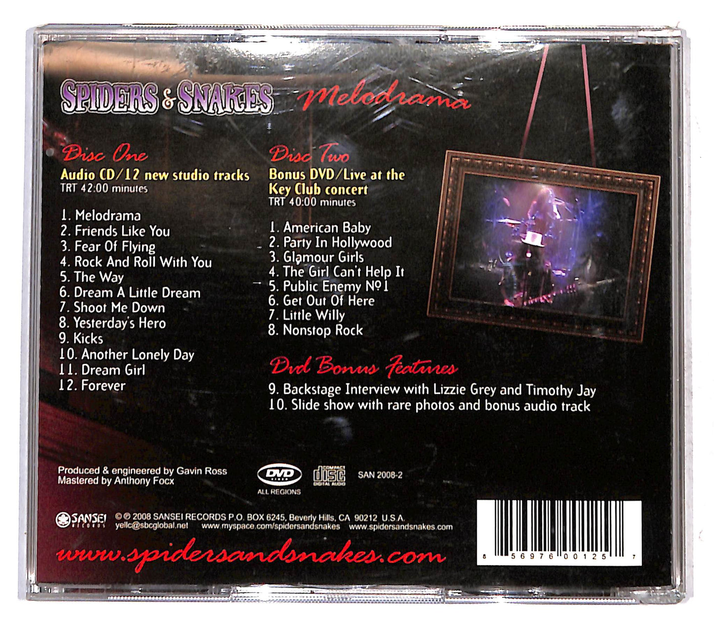 EBOND Spiders & Snakes - Melodrama + DVD CD CB118858