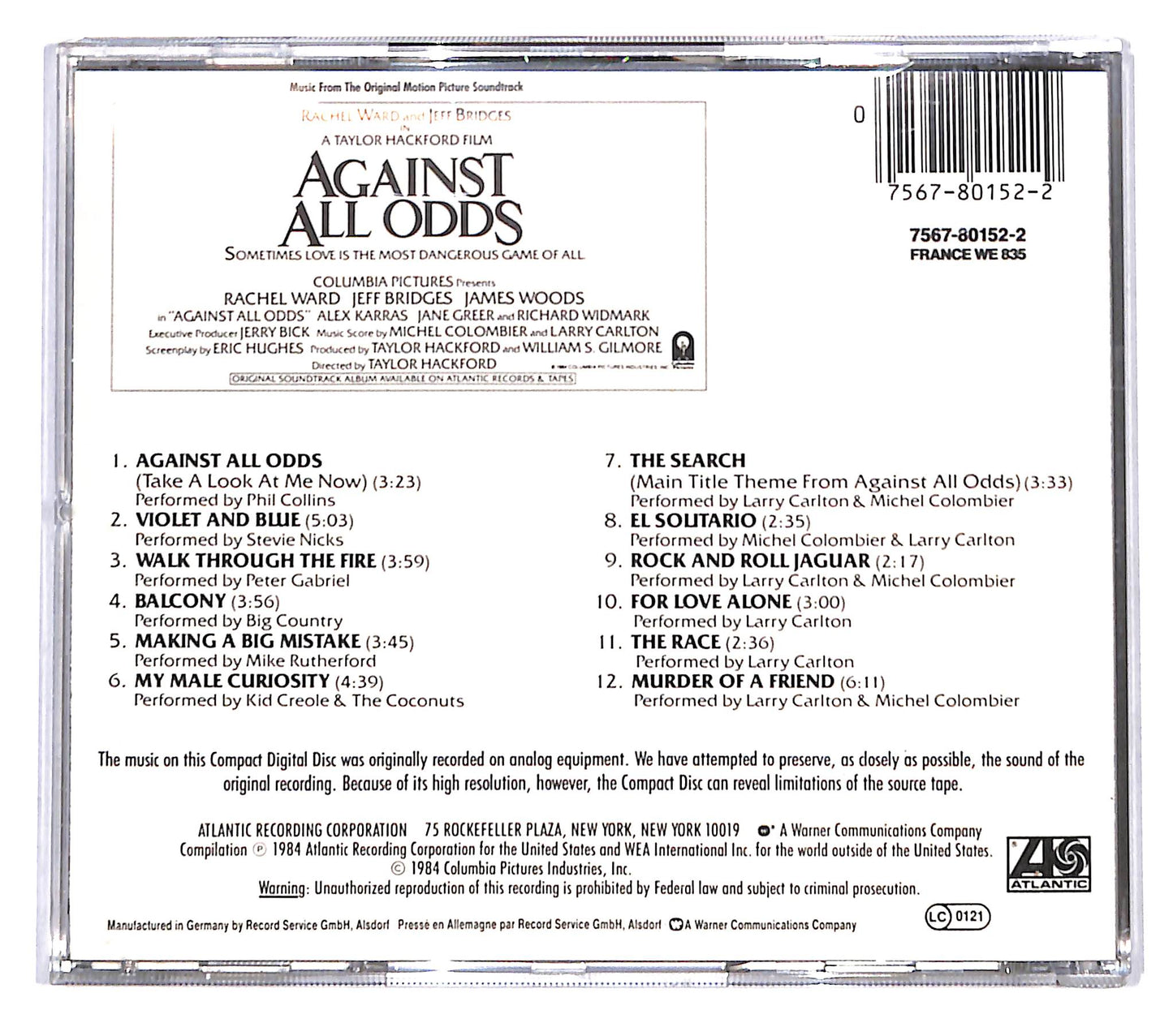 EBOND Various - Against All Odds (Soundtrack) CD CB120123