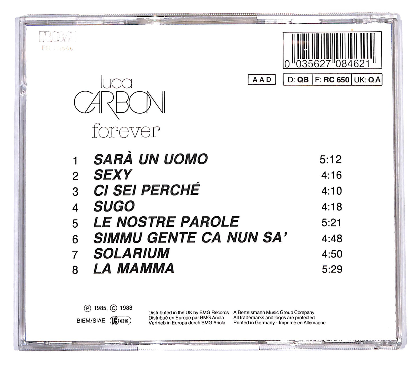 EBOND Luca Carboni - Forever CD CB120140