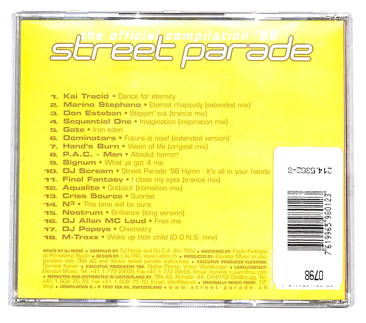 EBOND DJ Noise - Street Parade '98 - The Official Compilation CD CB121561