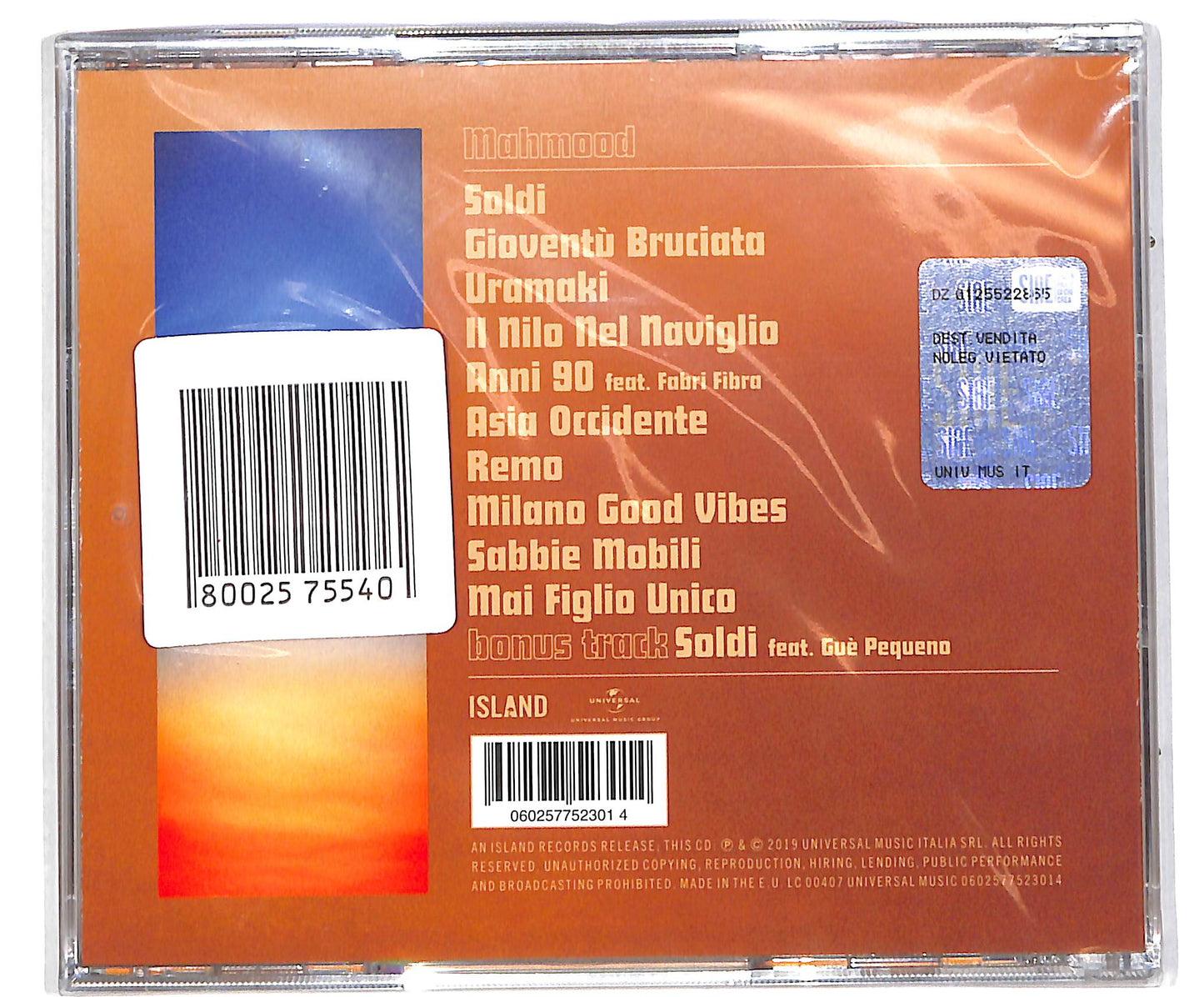 EBOND Mahmood - Gioventu Bruciata CD CD040521