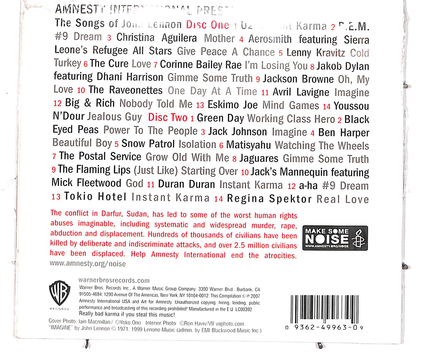 EBOND Make Some Noise - The Amnesty International Campaign To Save Darfur CD CD041640