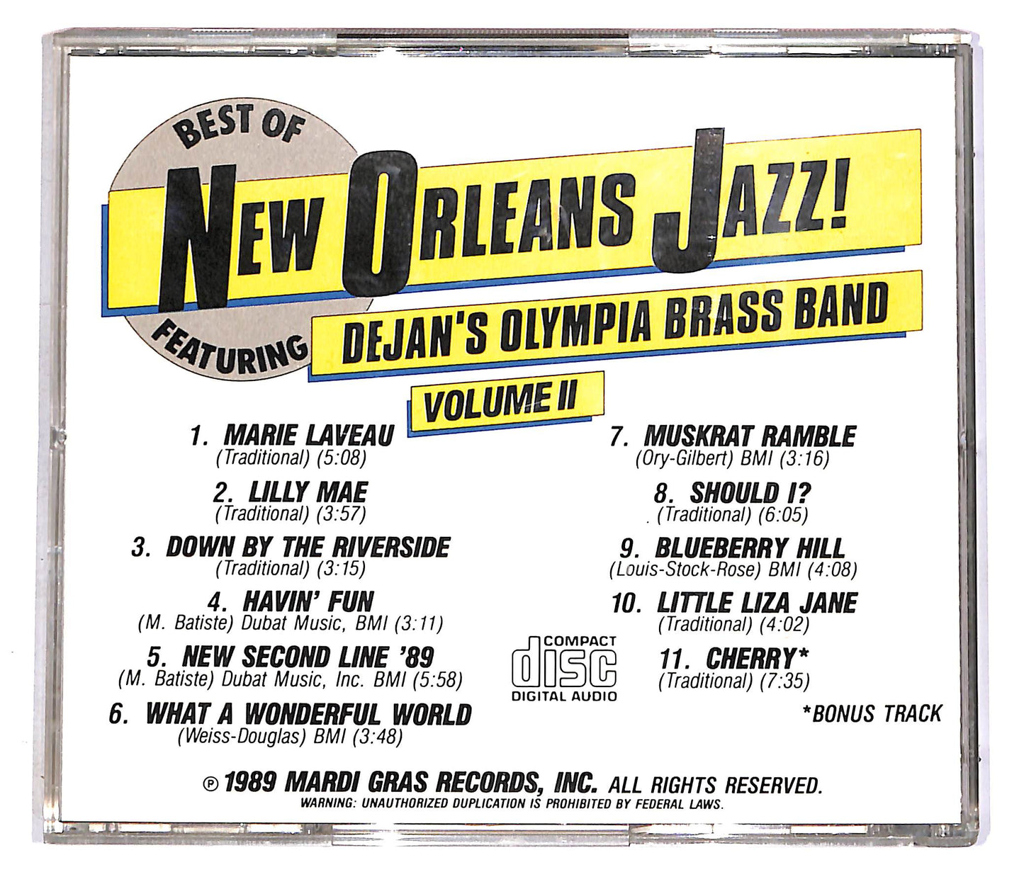 EBOND Best Of New Orleans Jazz! - Volume II EDITORIALE CD CD046563